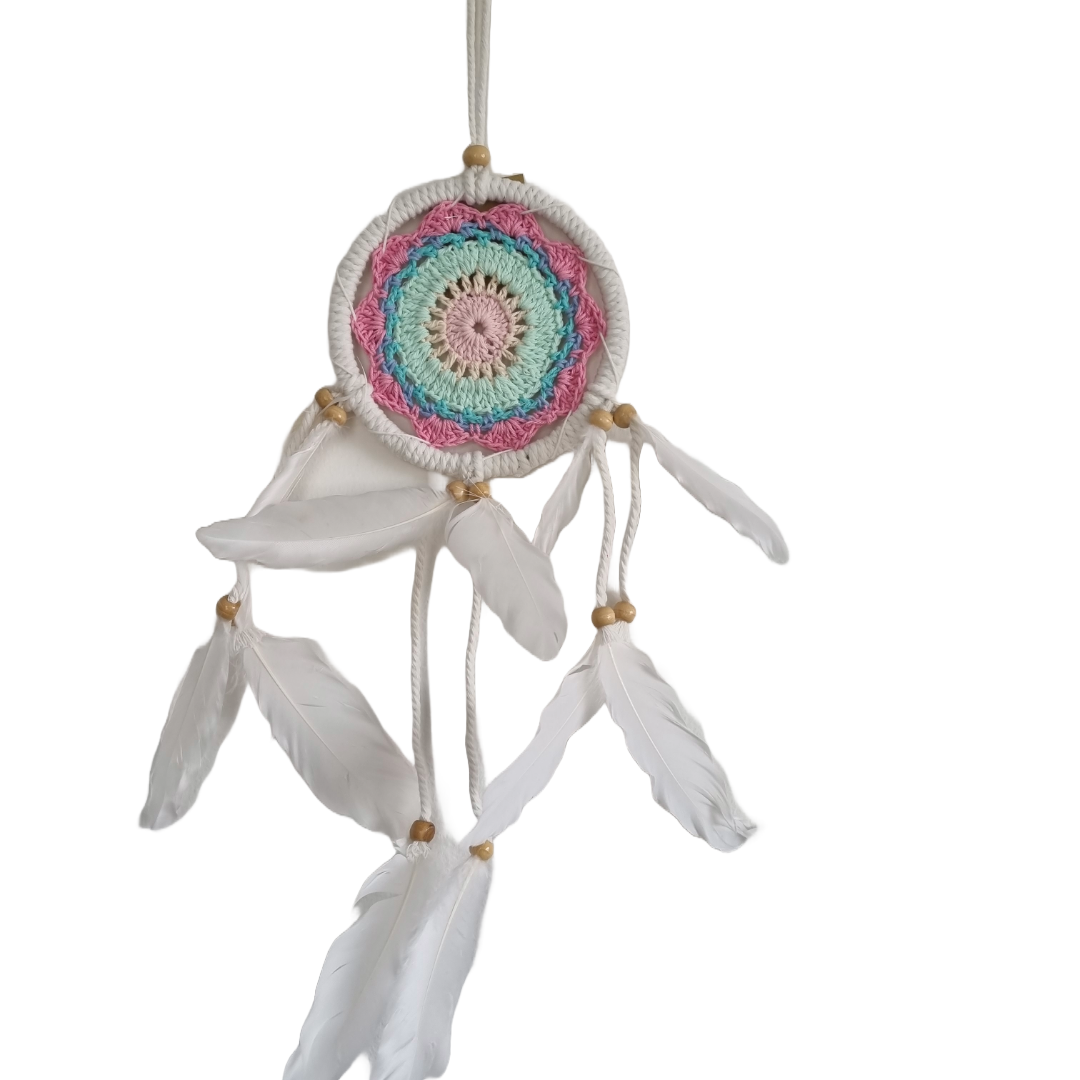 Macramé Dream Catcher – Cotton & Feather 12CM
