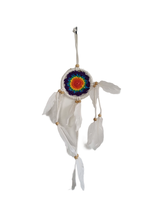 Macramé Dream Catcher – Cotton & Feather 9cm