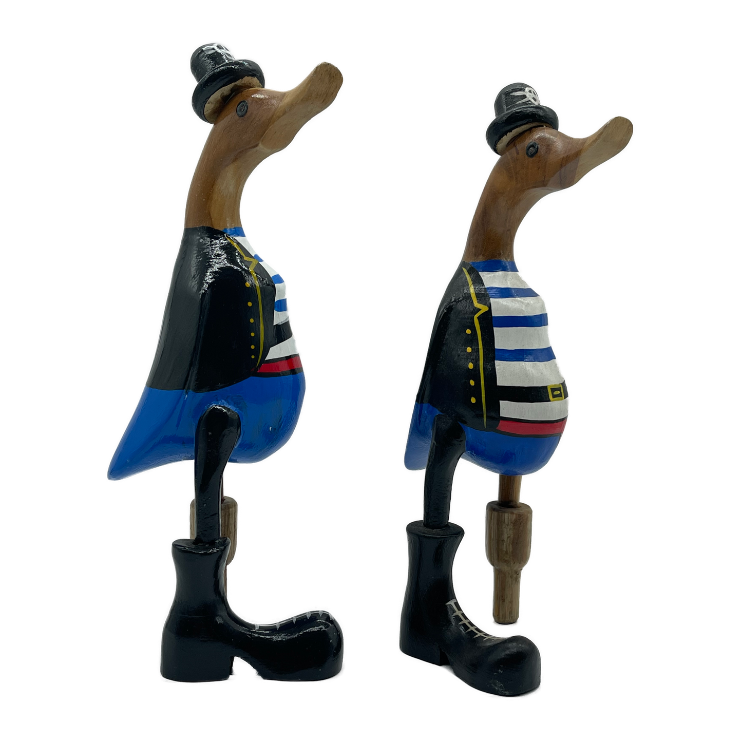 A Duck Wooden Pirate Blue 35cm