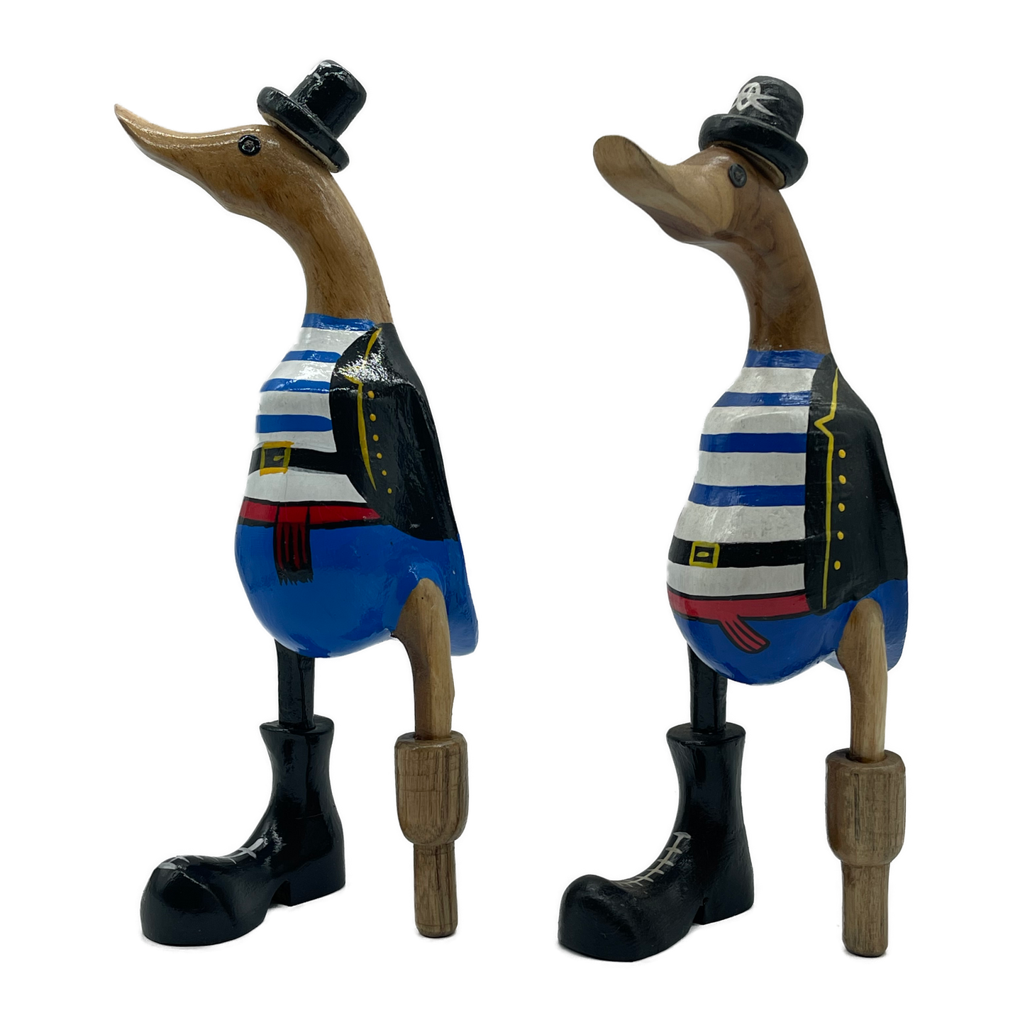 A Duck Wooden Pirate Blue 35cm