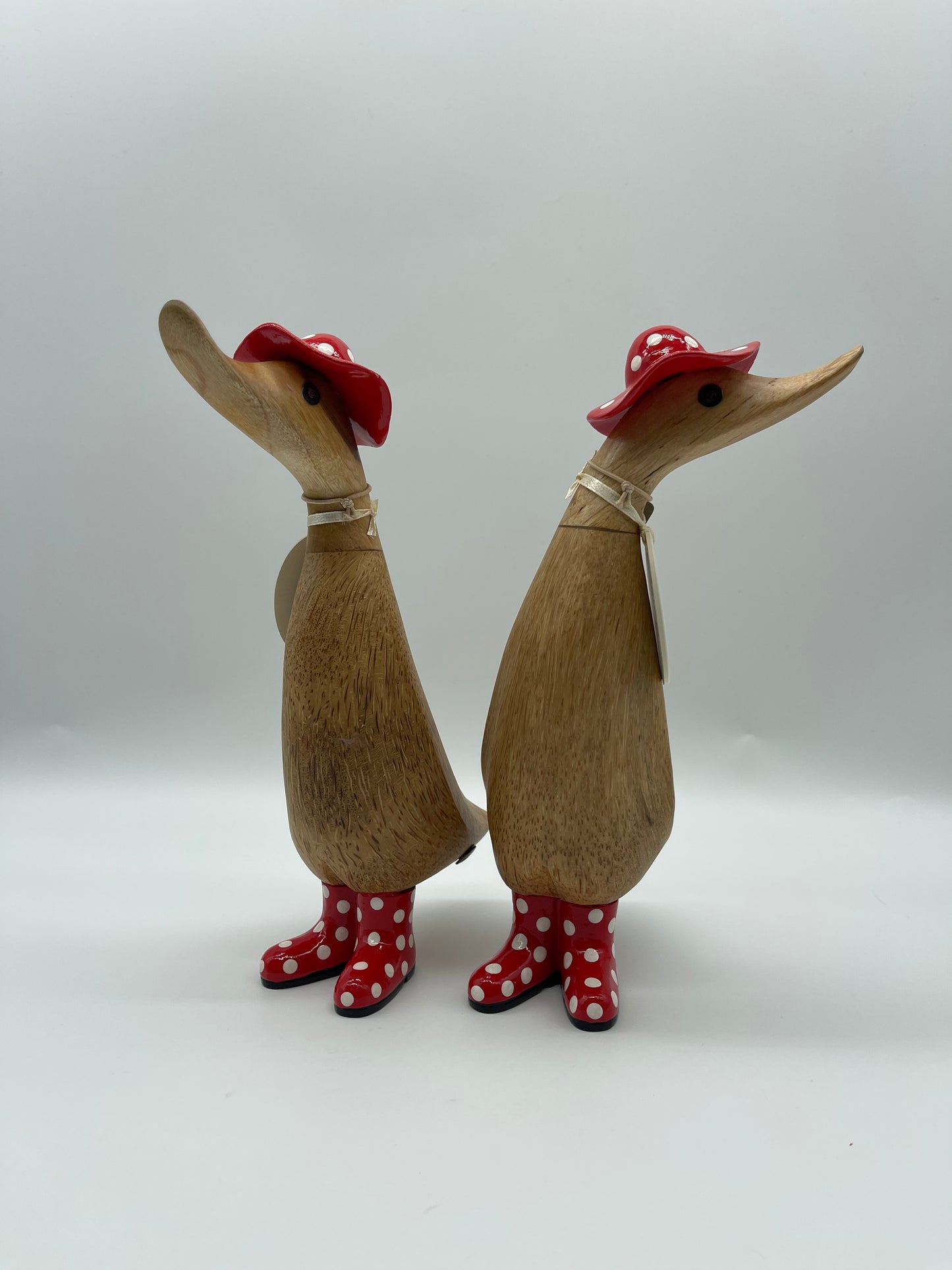 Dcuk Wooden With Spotty Hat And  Spotty Welly Boots 18cm.
