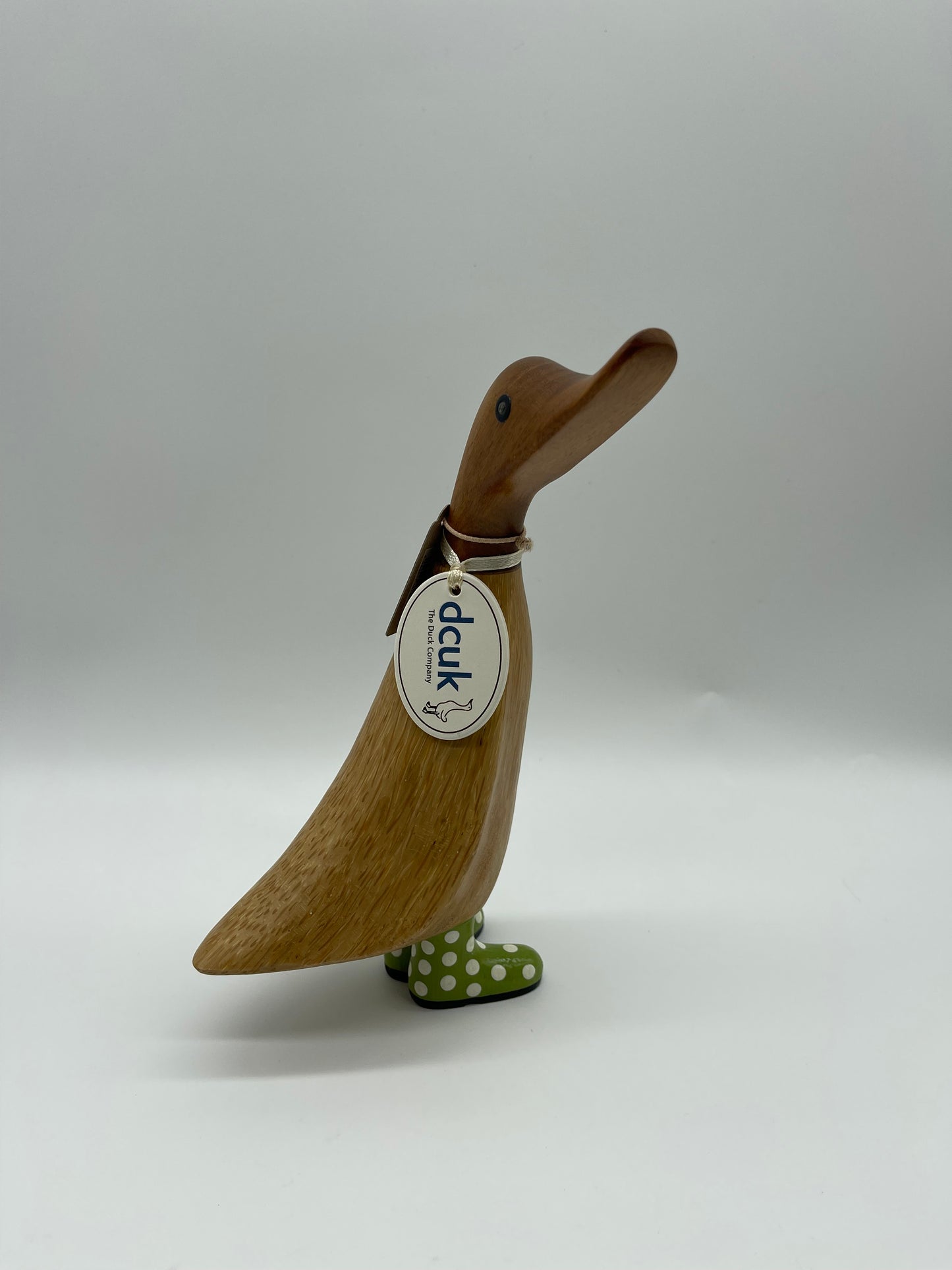 Duck Wooden With Spotty Coloured  Welly Boots 30cm