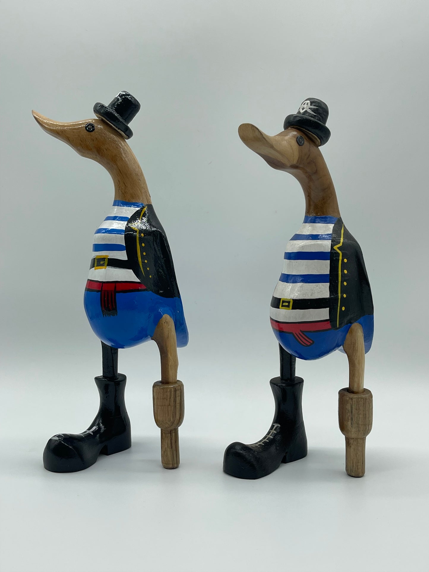 Duck Wooden Pirate Blue  Or Red