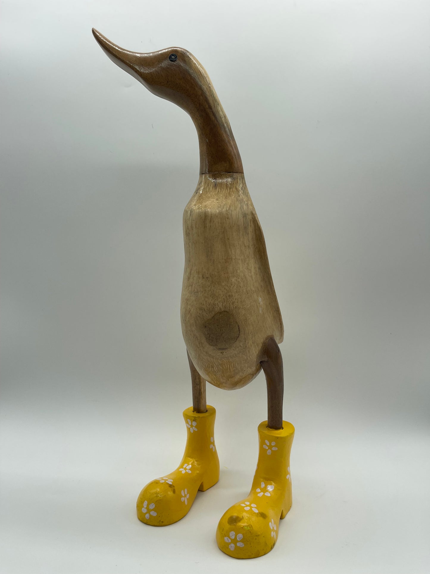 Duck Wooden With Yellow Green Or  Blue  Boots And Flowers