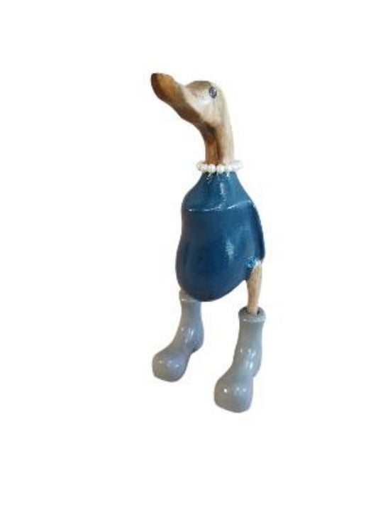 A Blue  Liberal Duck With Beautiful Necklace ready for the Election  35cm