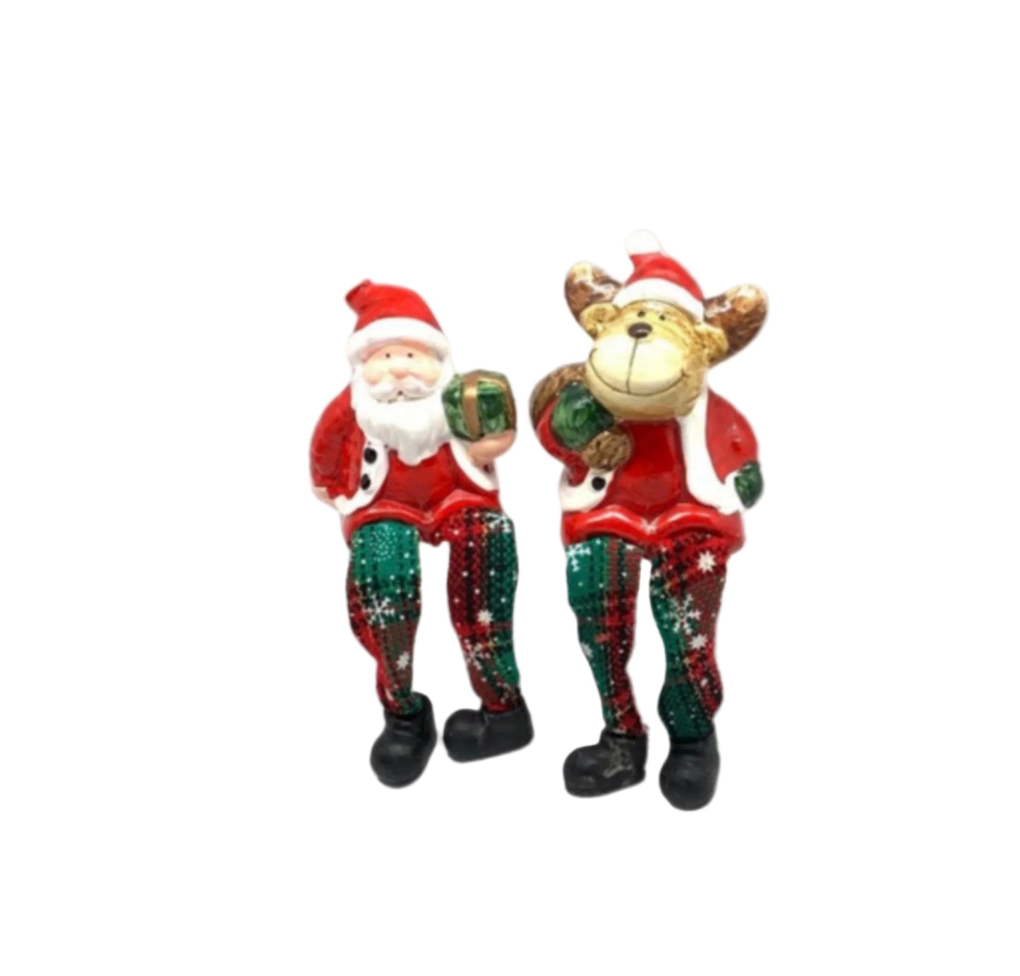 Christmas Santa And Reindeer Shelf Sitters $10.00 Each