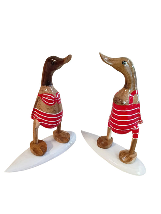 A Wooden Duck Male Or Female  Surfer 25cm