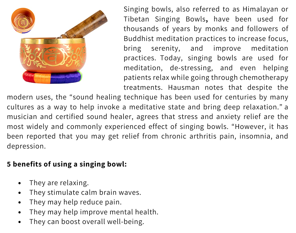 Tibetan Singing Bowl With Wooden Striker Orange 13cm Diameter