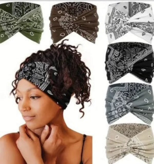 Boho Chic Headbands Paisley Assorted Colours 3 For $10.00