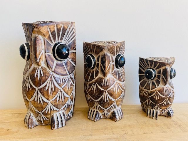 Owls Set Of 3 Large