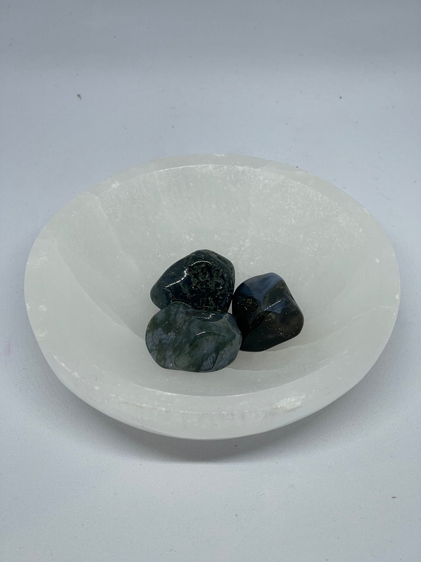 Tumbled Stones Moss Green Agate From Africa 3 Stones For $2.00