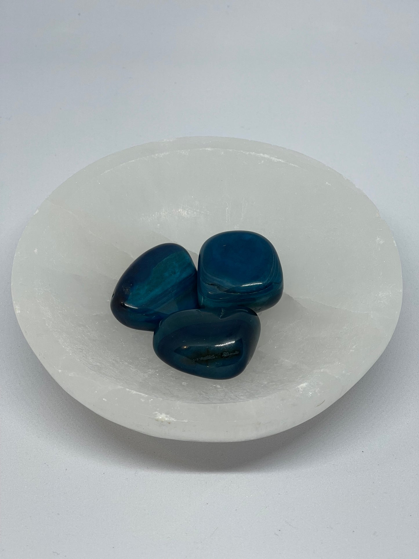 Tumbled Stones Natural Blue Agate 3 Stones For $2.00