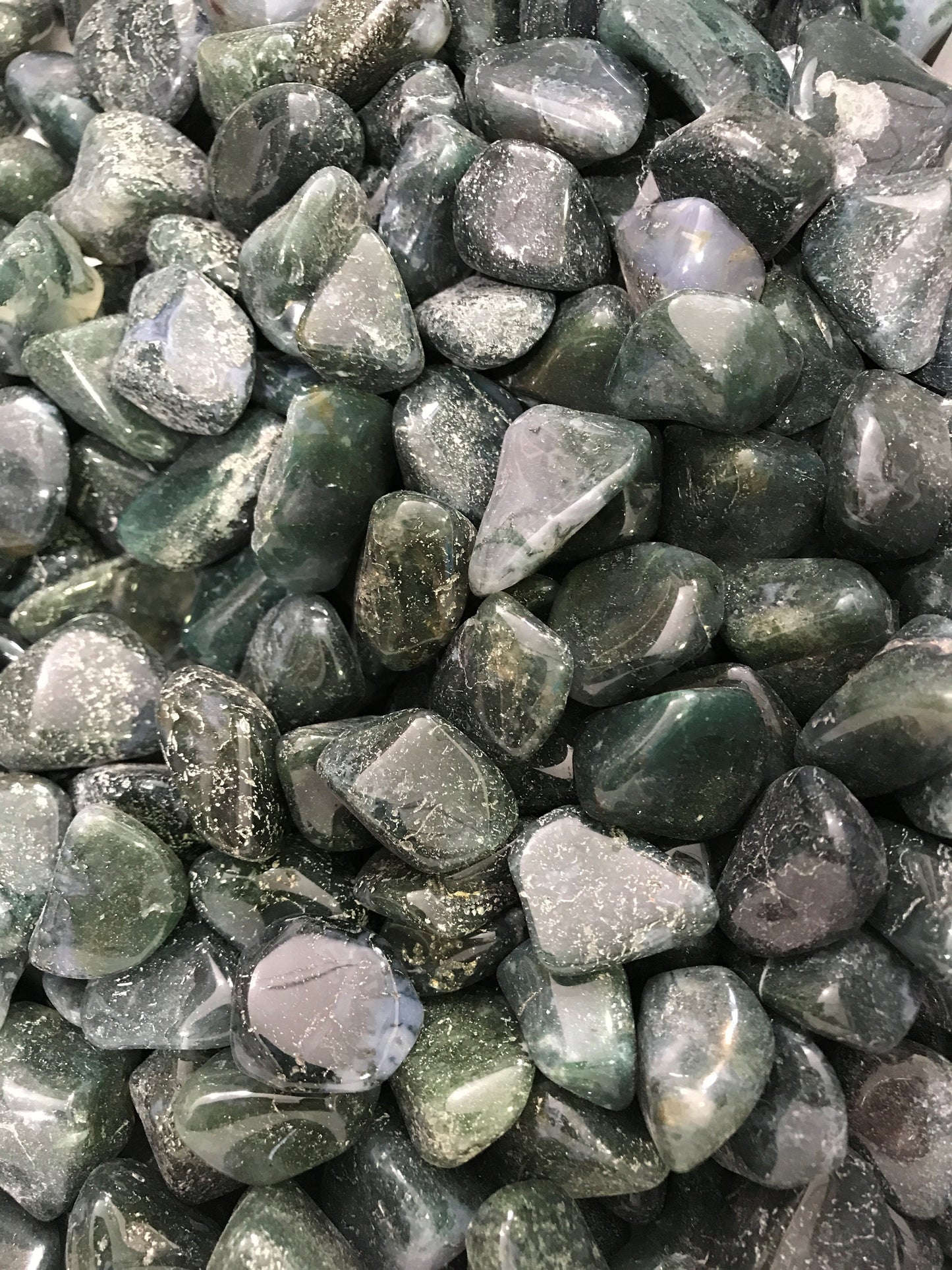 Tumbled Stones Moss Green Agate From Africa 3 Stones For $2.00