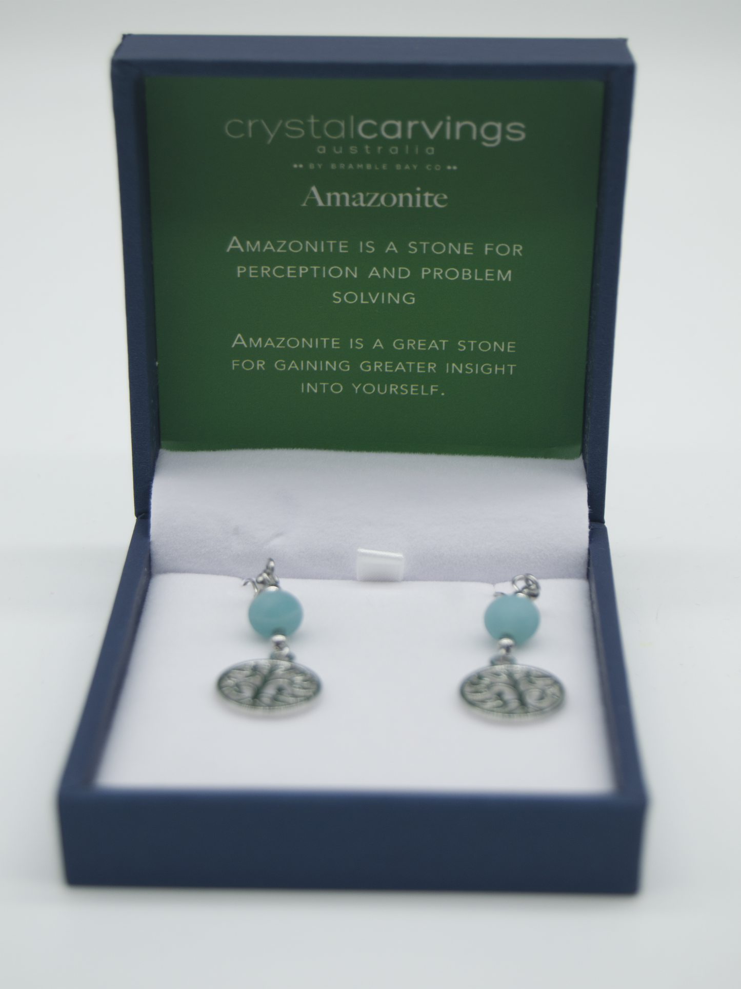 Amazonite Tree of Life Ear Rings
