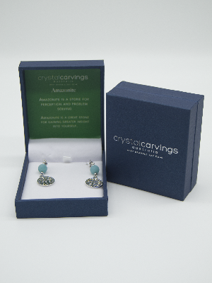 Amazonite Tree of Life Ear Rings