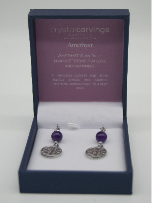 Amethyst Tree Of Live Ear Rings