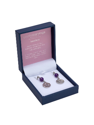 Amethyst Tree Of Live Ear Rings