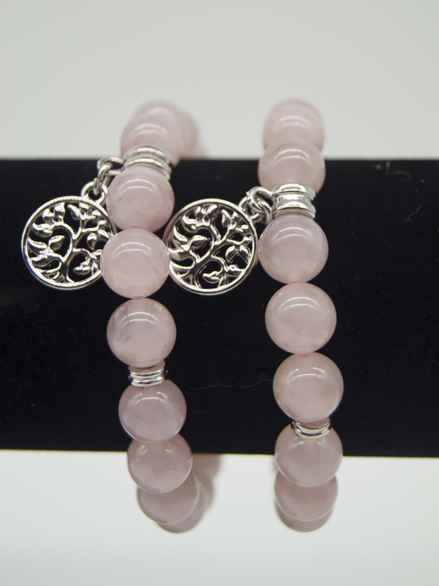 Rose Quartz Tree of Life Inspiration Boxed Charm Bracelet