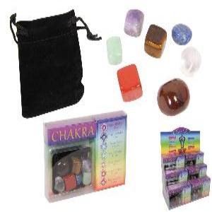 Chakra Stone Set With Little Black  Carry Bag