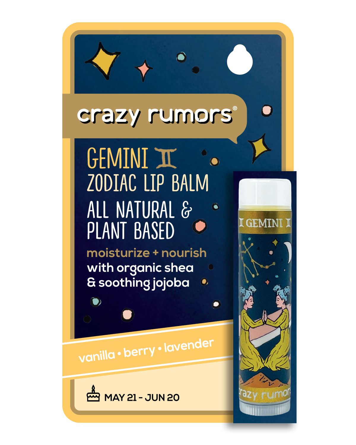 Crazy Rumors -Gemini,  Zodiac Lip Balm