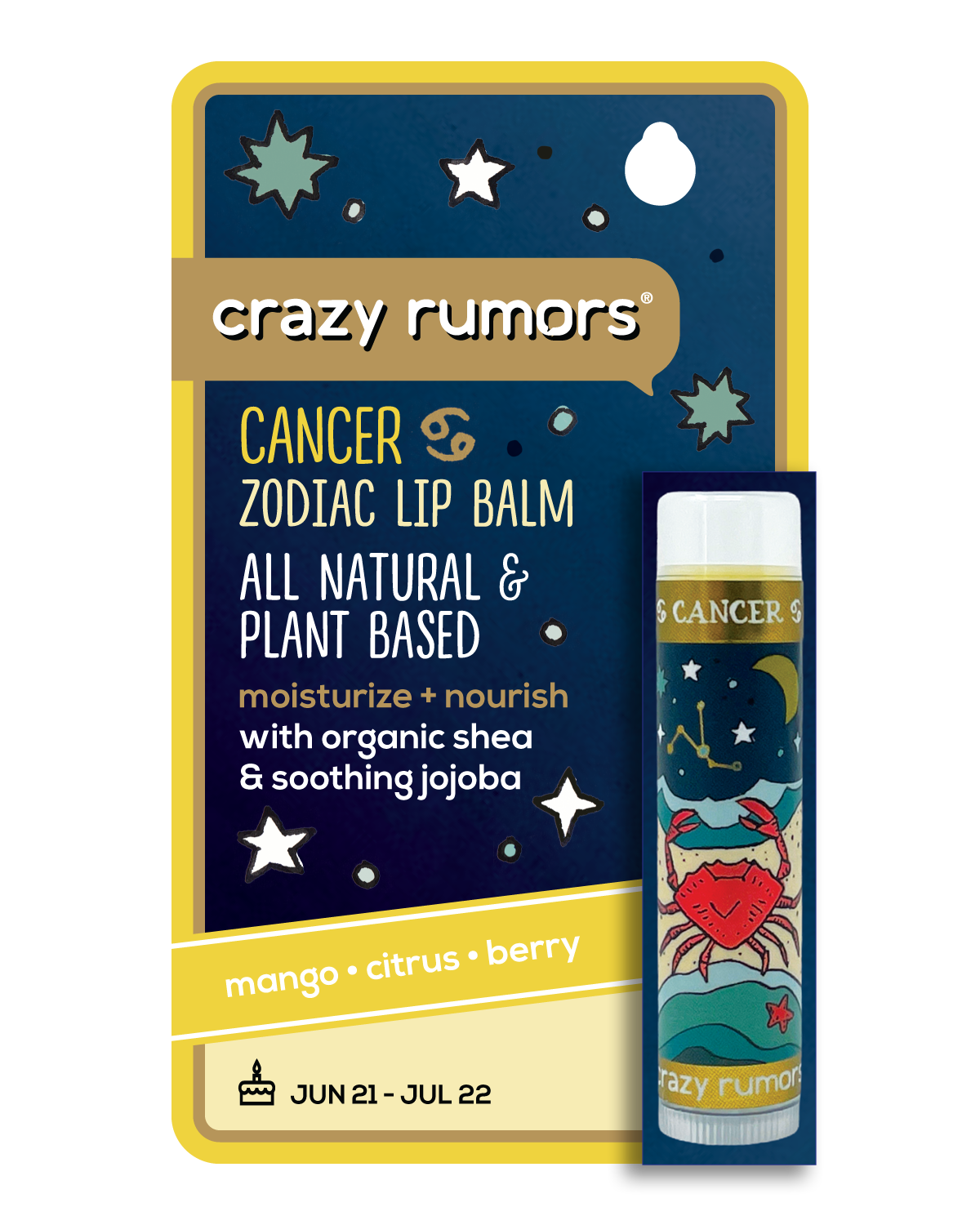 Crazy Rumors - Cancer, Zodiac Lip Balm