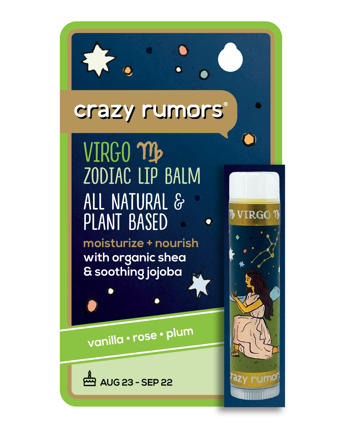 Crazy Rumors - Virgo, Zodiac Lip Balm