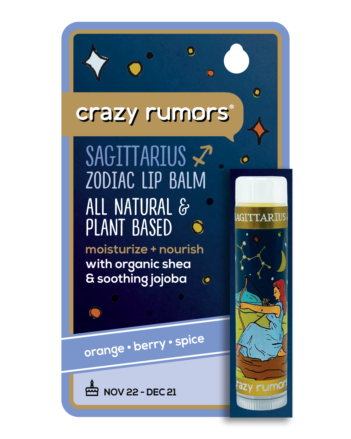 Crazy Rumors - Sagittarius,  Zodiac Lip Balm