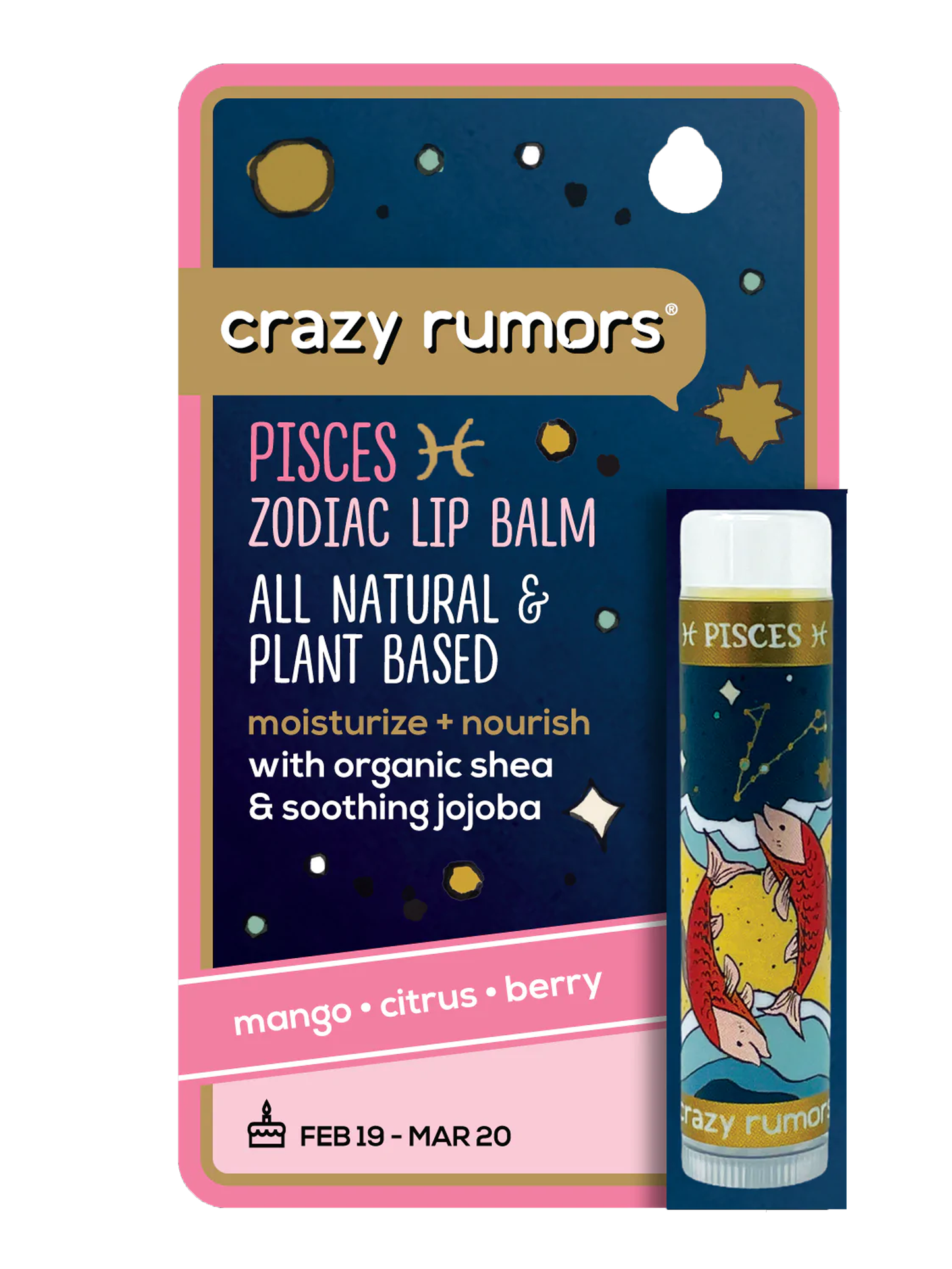 Crazy Rumors - Pisces, Zodiac Lip Balm