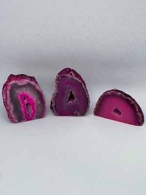 Crystal Agate Pink Halves Medium  Base 6+cm Polished