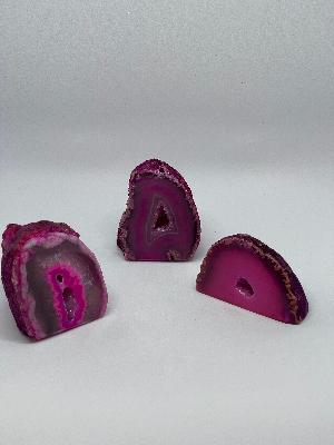 Crystal Agate Pink Halves Medium  Base 6+cm Polished