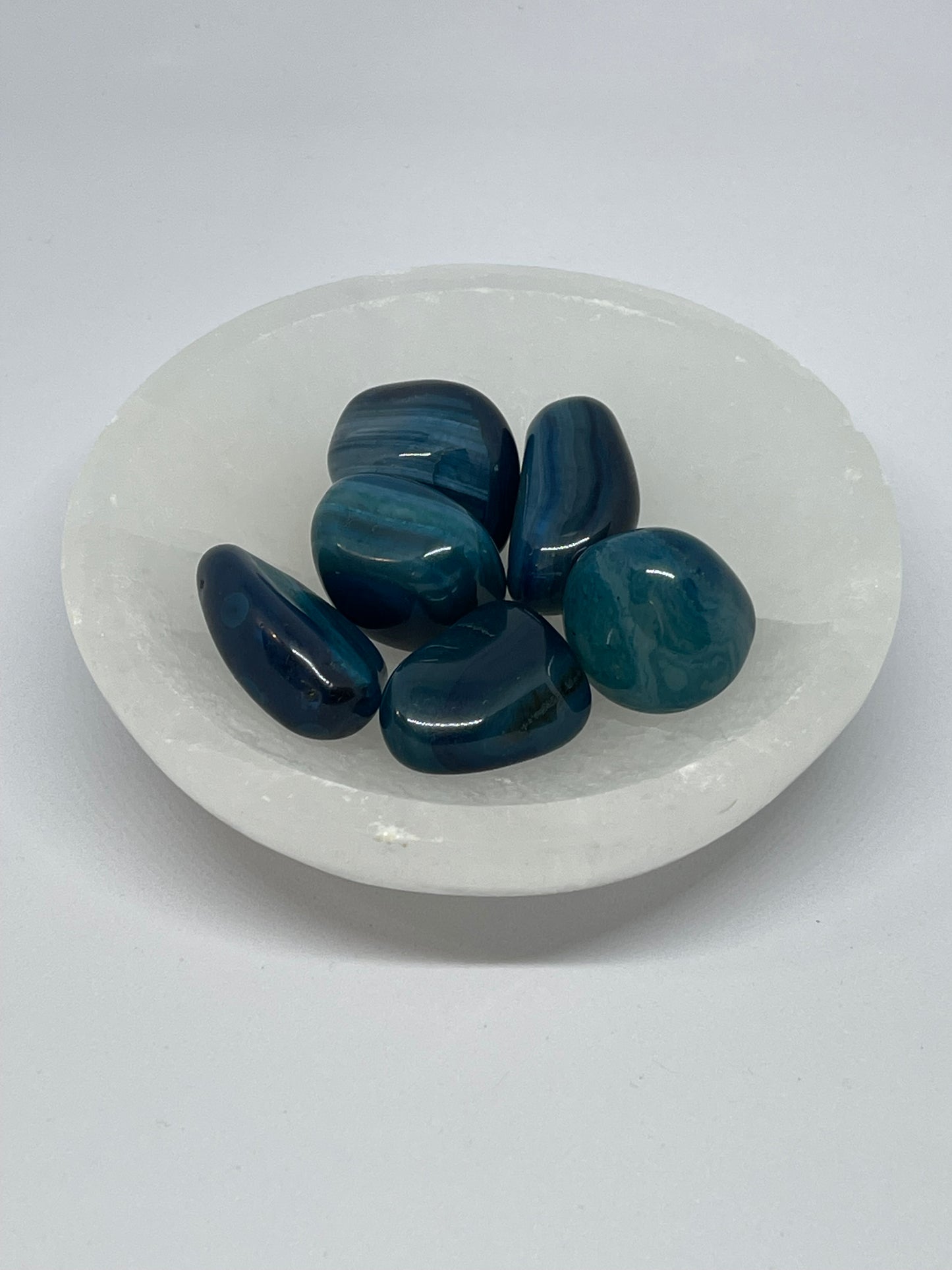 Tumbled Stones Natural Blue Agate 3 Stones For $2.00