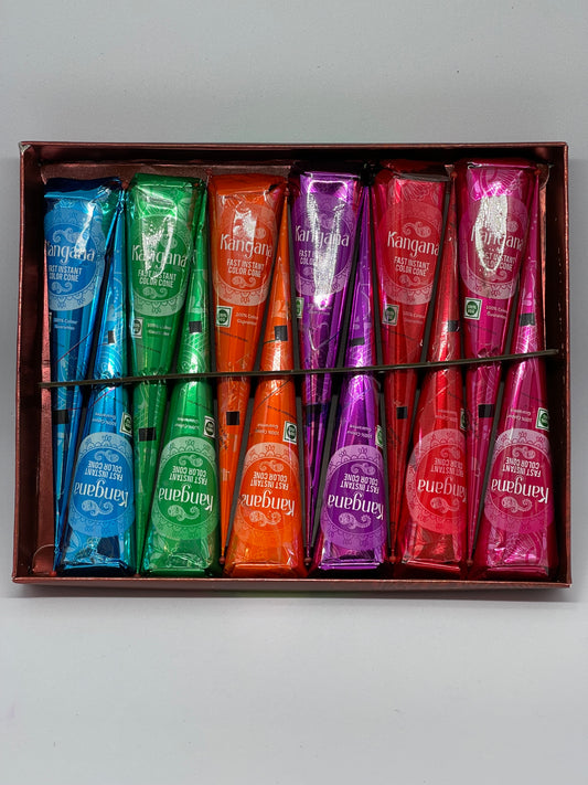 Kangana Fast Instant Colour Cones Temporary Body Art Scented Heena