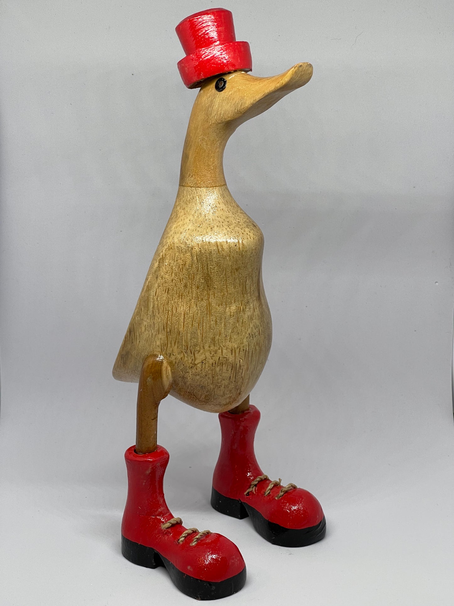 Duck Wooden With Red Boots