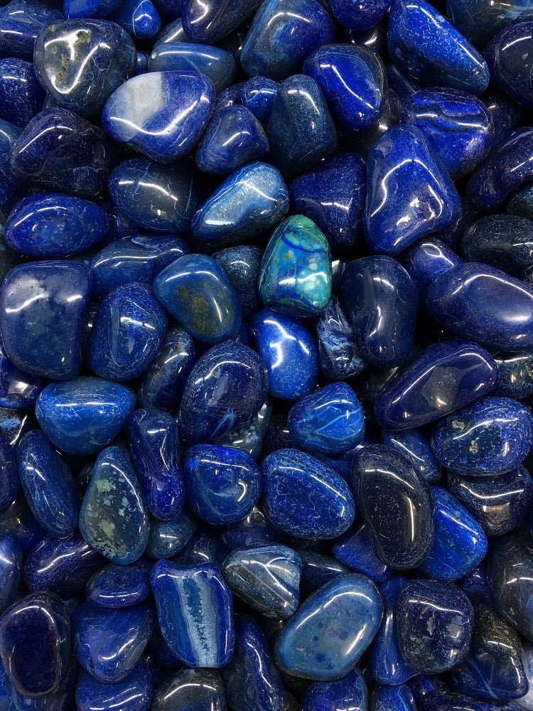 Tumbled Stones Natural Blue Agate 3 Stones For $2.00