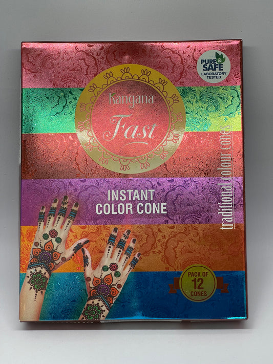 Kangana Fast Instant Colour Cones Temporary Body Art Scented Heena