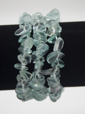 Bracelet : Tumbled Stones Obsidian Light Blue