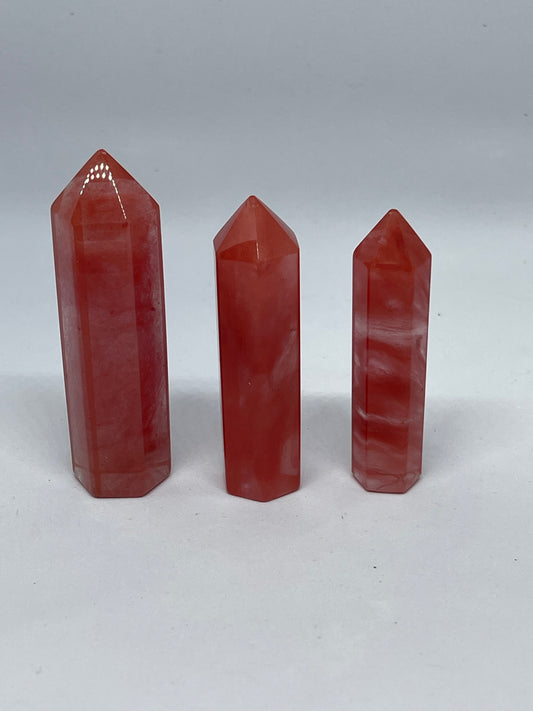 Crystal Obsidian Strawberry Points  Polished