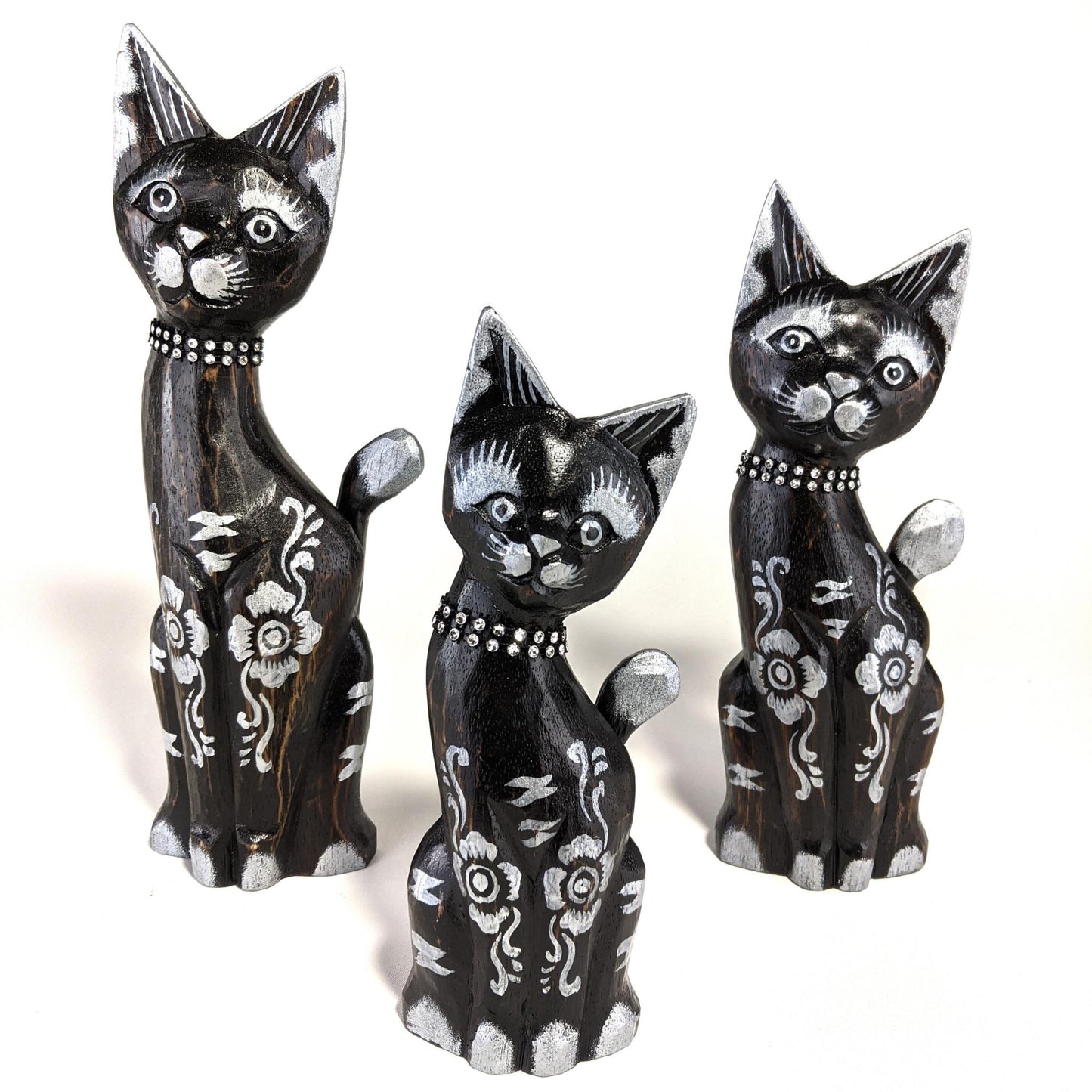 Antique  Cats Small Set of 3
