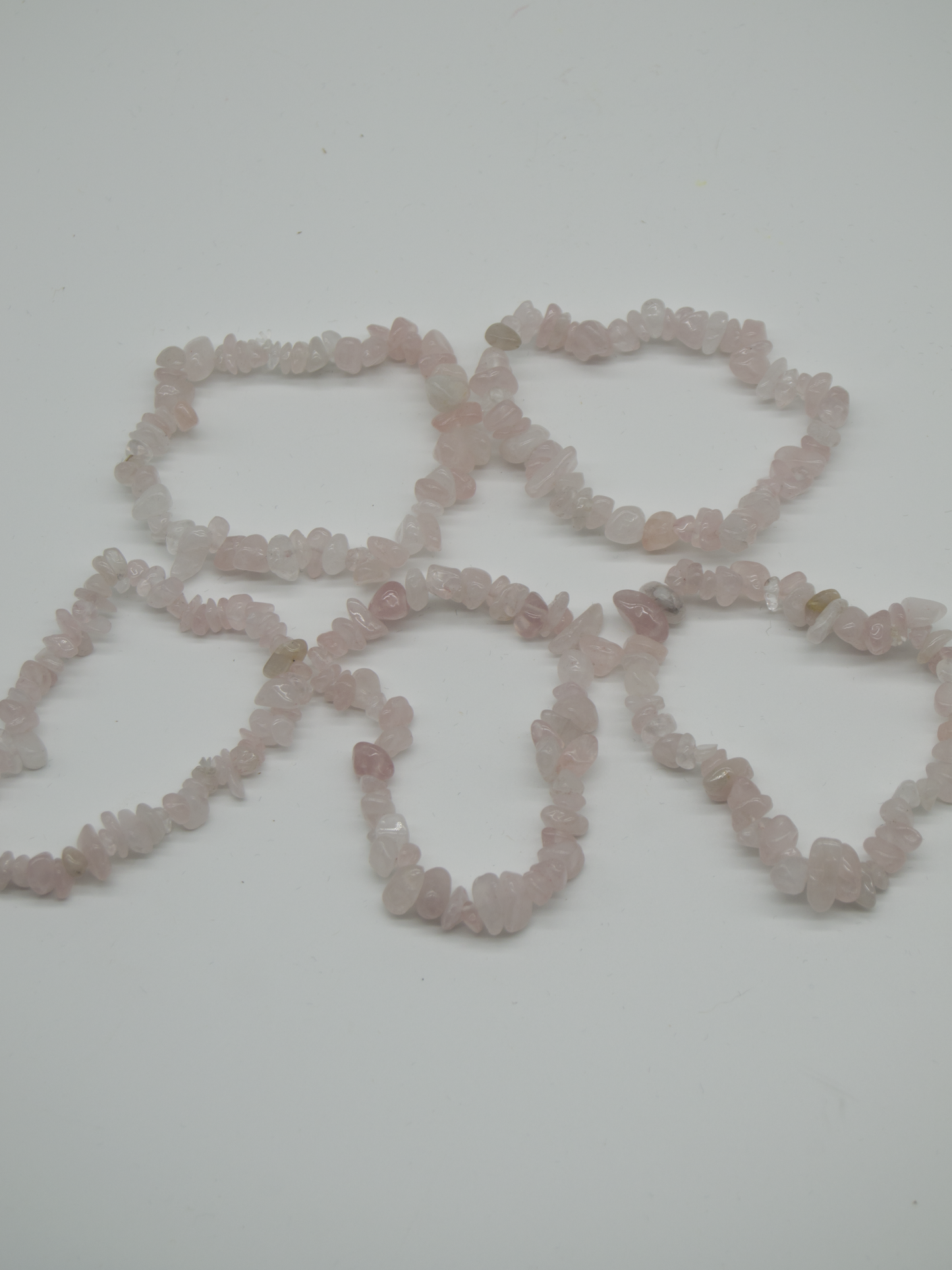 Bracelet : Tumbled Stones Rose Quartz Chips