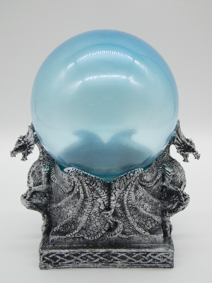 Silver Dragon With Light Up Blue Ball