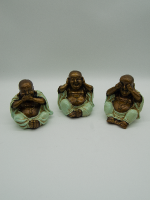 Buddha Set Of 3 Hear  See And Speak No Evil 8.5cm