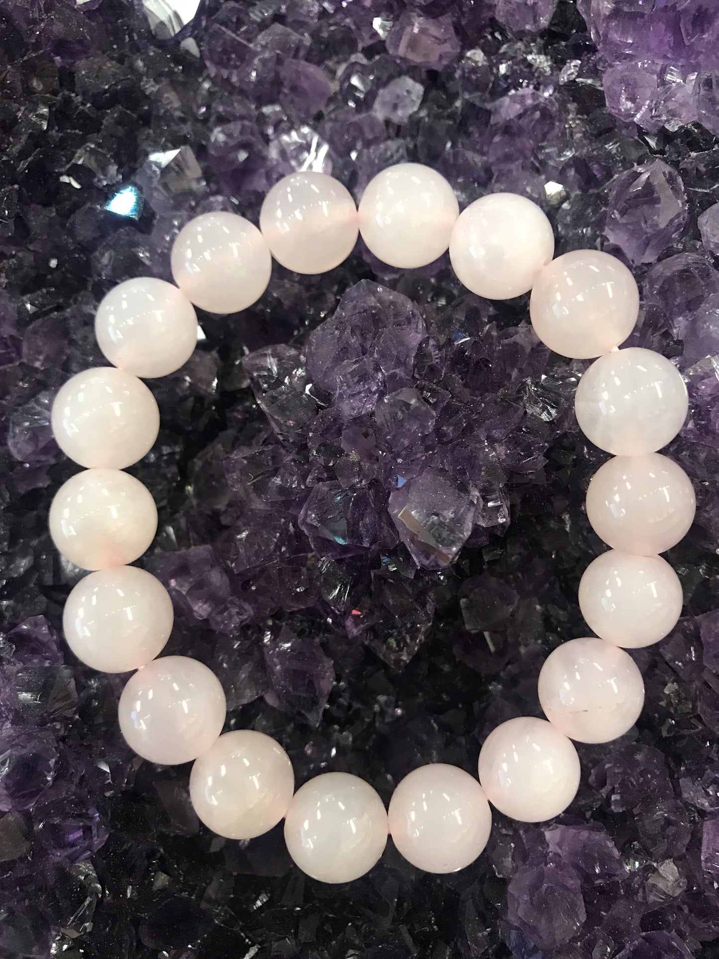 Bracelet : Tumbled Stones Rose Quartz  Polished Love And Friendship.