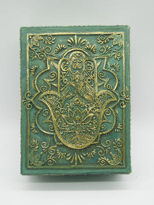 Hamsa Hand Turquoise/Gold Tarot Box