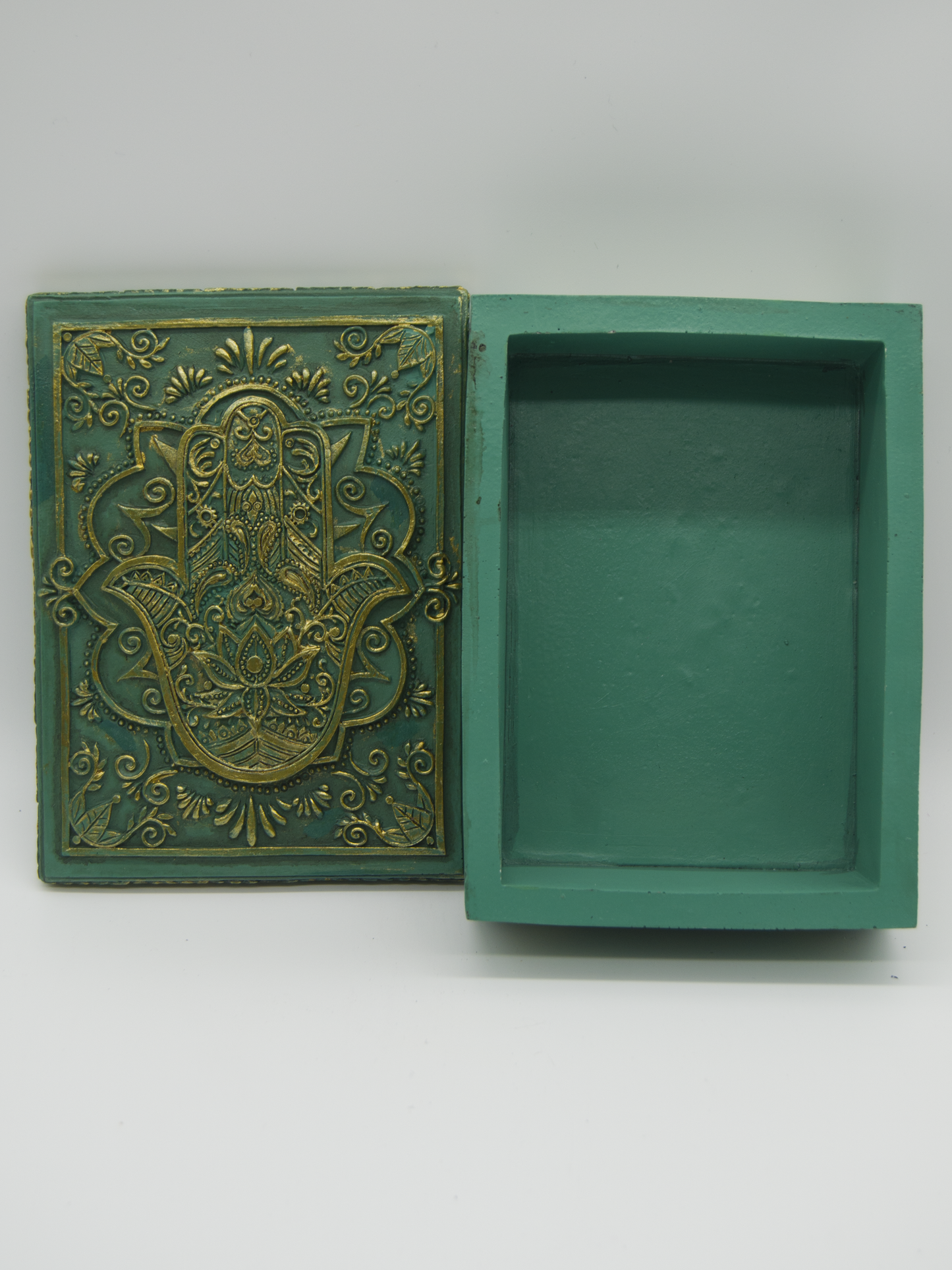 Hamsa Hand Turquoise/Gold Tarot Box