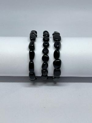 Bracelet : Tumbled Stones Black Obsidian