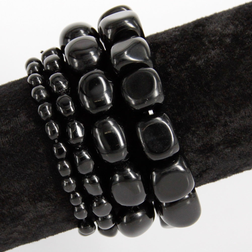 Bracelet : Tumbled Stones Black Obsidian