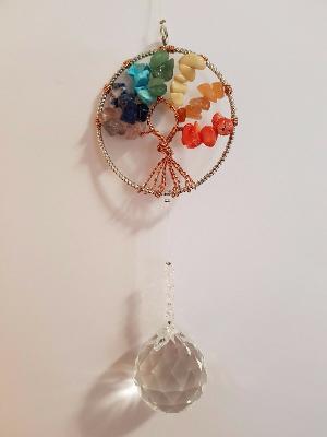 Sun Catcher Tree Of Life With Crystals